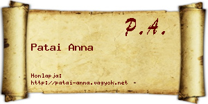 Patai Anna névjegykártya