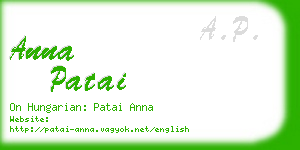 anna patai business card